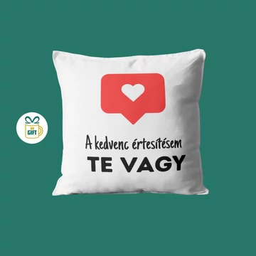 A kedvenc értesítésem te vagy - 40x40 mintás párna béléssel