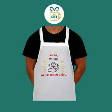 Anya te vagy az otthon szíve - egyedi mintás nagy konyhai kötény