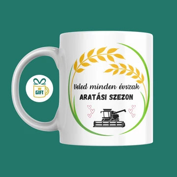 Veled minden évszak aratási szezon - 330 ml mintás bögre