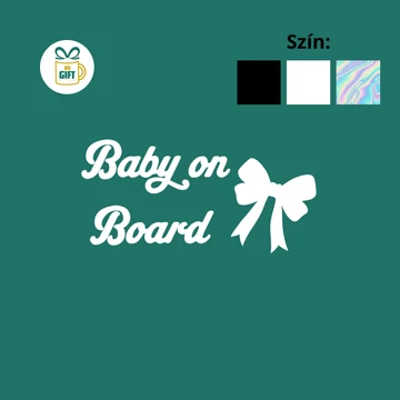 Baby on Board - egyedi mintás masni autómatrica