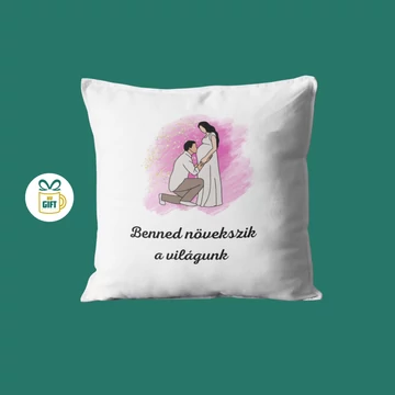 Benned növekszik a világunk - 40x40 mintás párna béléssel kislány