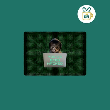Hacker macska - egyedi mintás egérpad