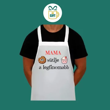 Mama sütije a legfinomabb - egyedi mintás nagy konyhai kötény