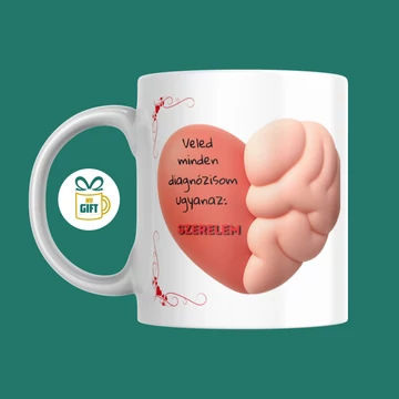 Veled minden diagnózisom ugyanaz: szerelem - 330 ml mintás bögre