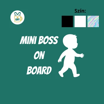 Mini Boss on Board - egyedi mintás autómatrica