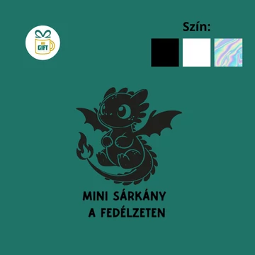 Mini sárkány a fedélzeten - egyedi mintás autómatrica