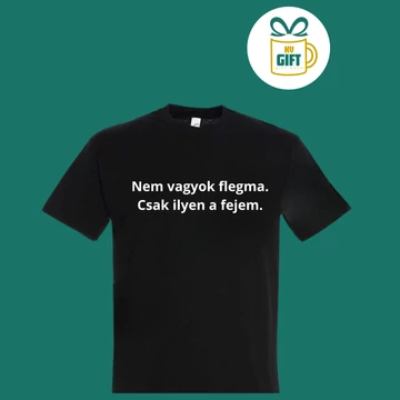 Nem vagyok flegma csak ilyen a fejem - pamut férfi feliratos póló