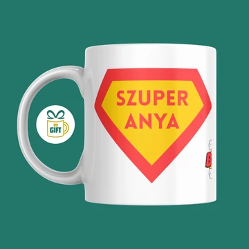 Szuper anya - 330 ml mintás bögre