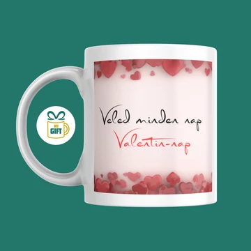Veled minden nap Valentin-nap - 330 ml mintás bögre