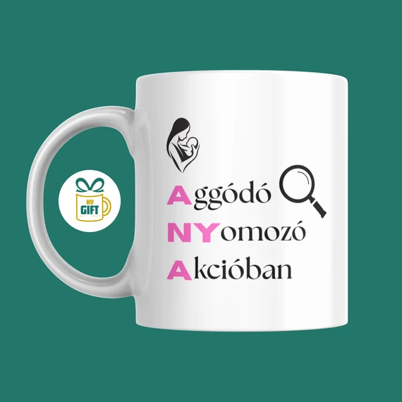 Aggódó Nyomozó Akcióban - 330 ml mintás bögre