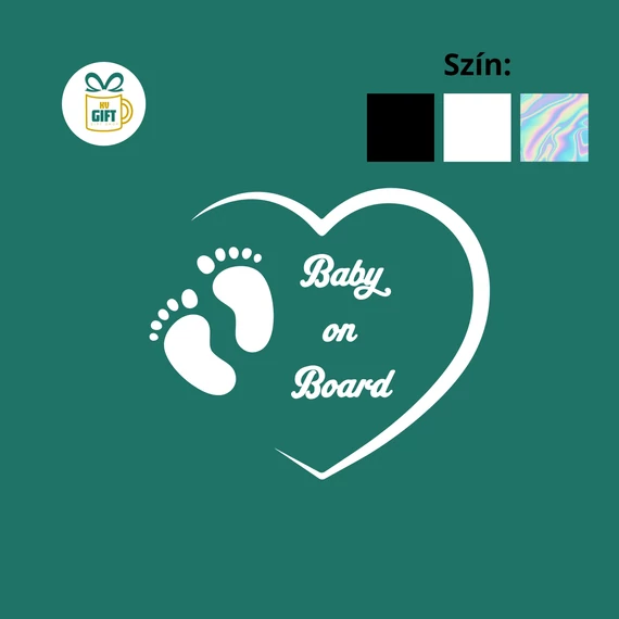 Baby on Board - egyedi mintás lábnyom autómatrica