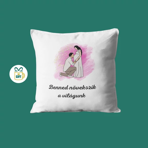 Benned növekszik a világunk - 40x40 mintás párna béléssel kislány