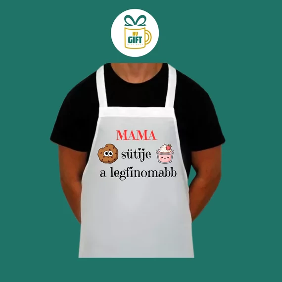 Mama sütije a legfinomabb - egyedi mintás nagy konyhai kötény