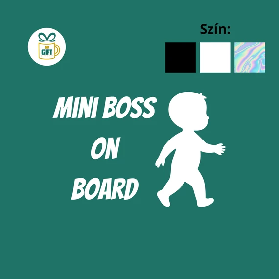 Mini Boss on Board - egyedi mintás autómatrica