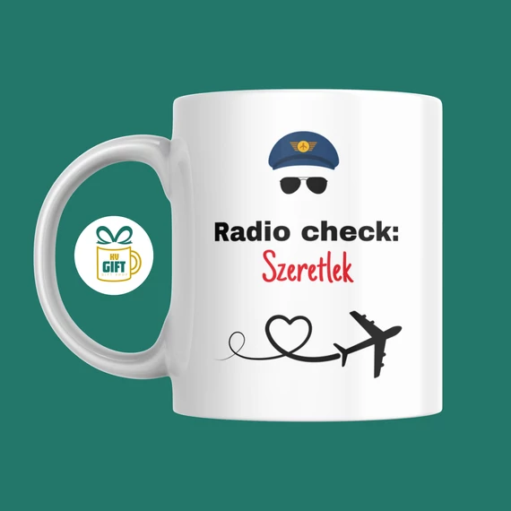 Radio check: szeretlek - 330 ml mintás bögre