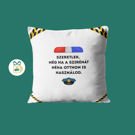 Szeretlek, még ha a szirénát néha otthon is használod - 40x40 mintás párna béléssel