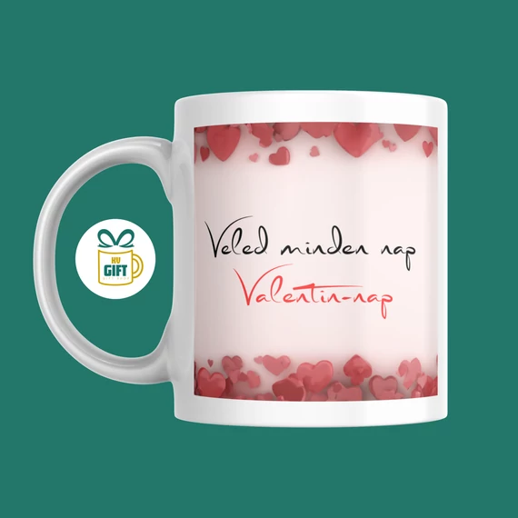 Veled minden nap Valentin-nap - 330 ml mintás bögre